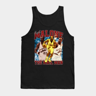 Karl Malone The Mail Man Basketball Legend Signature Vintage Retro 80s 90s Bootleg Rap Style Tank Top